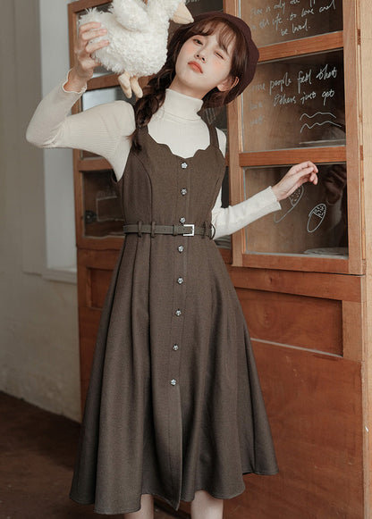 Button Up Scallop Cami Dress