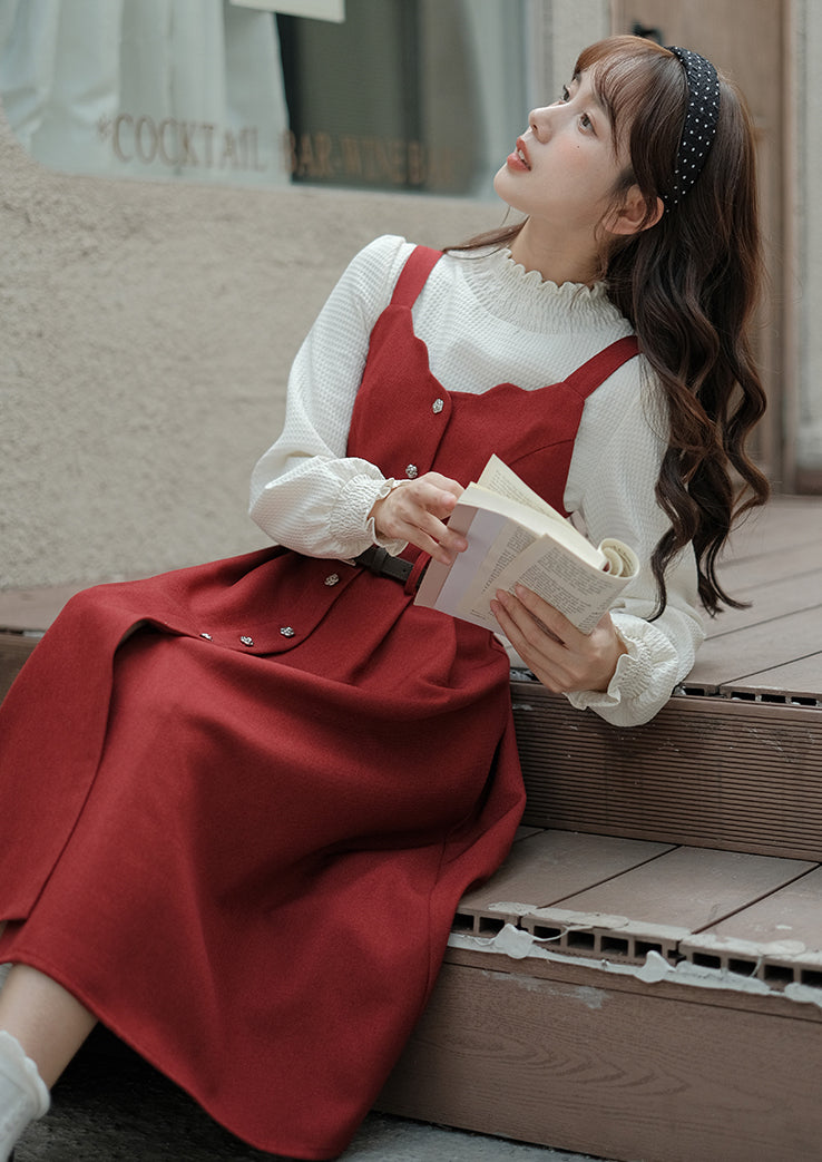Button Up Scallop Cami Dress