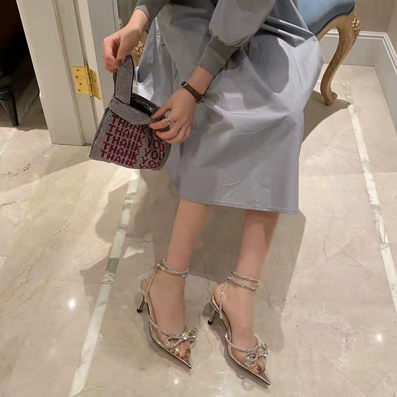 Showstopper Double Bow Crystal Embellished Heels