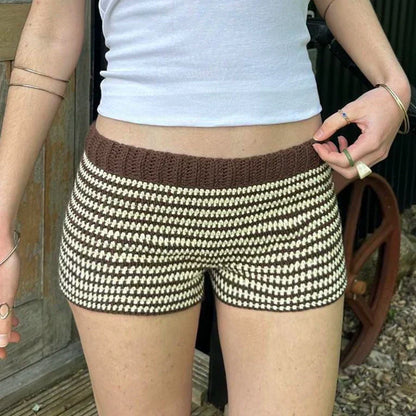 Kensington Striped Woolen Casual Shorts