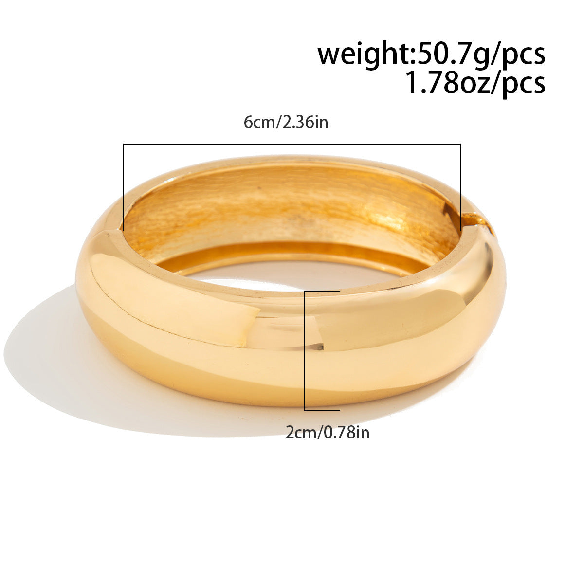 Smooth Wide Gold Foil Tie Dye Bracelet