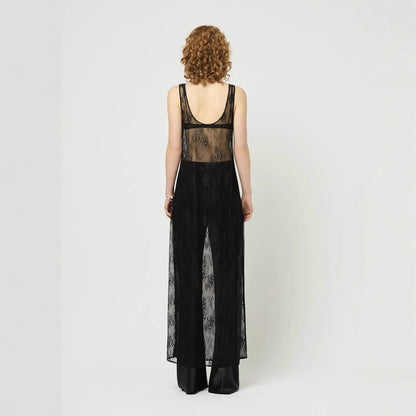 Spring Summer Women Clothing Sexy See through Hollow Out Cutout Lace Blouse Dress