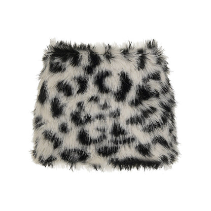 Jasmin Plush Leopard Mini Skirt
