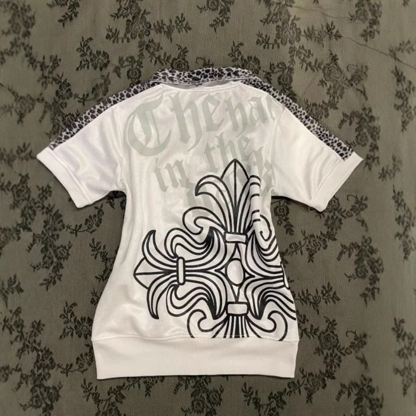 Y2K Patchwork Leopard Slim T-shirt