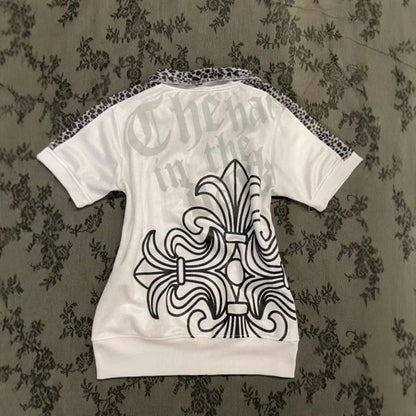 Y2K Patchwork Leopard Slim T-shirt