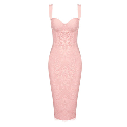 Autumn Retro Lace Suspender Sexy Dress Nightclub Tight Women Clothing