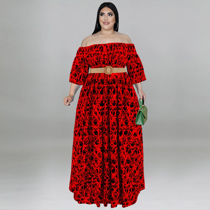 Casual Print Off Shoulder Dress