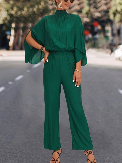 Spring Summer Women Clothing Stand Collar Jumpsuit