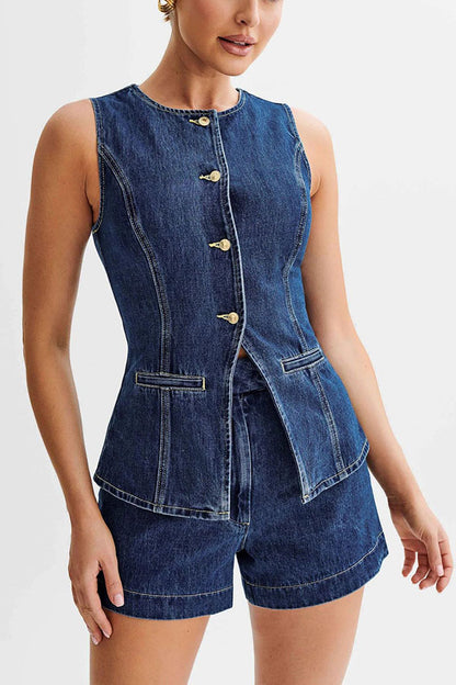 Abel Denim High Waist Relaxed Fit Shorts