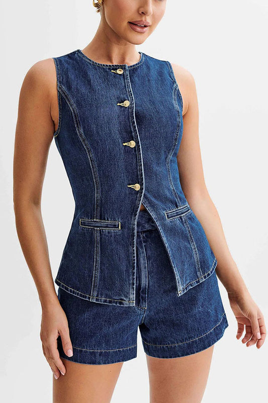 Abel Denim High Waist Relaxed Fit Shorts