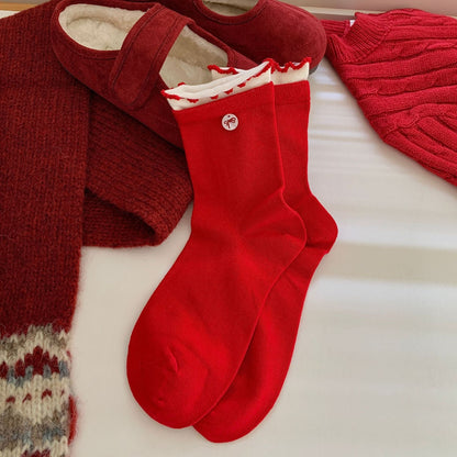 Bow Slouchy Mid-Calf Cute Socks