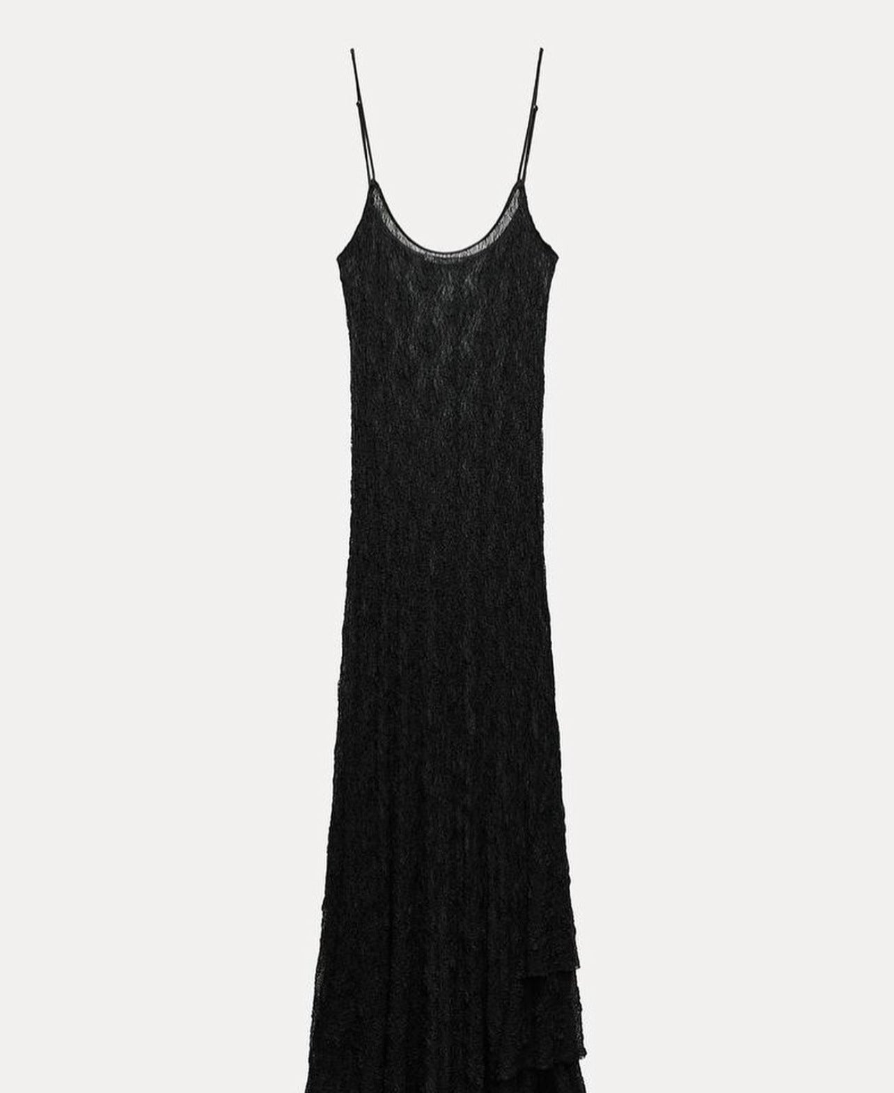 Sexy Lace See through Layered Thin Shoulder Strap Maxi Dress