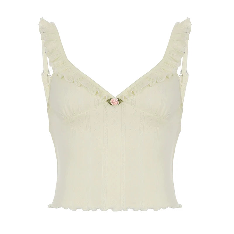 Ailin Ruffle Knit Crop Top