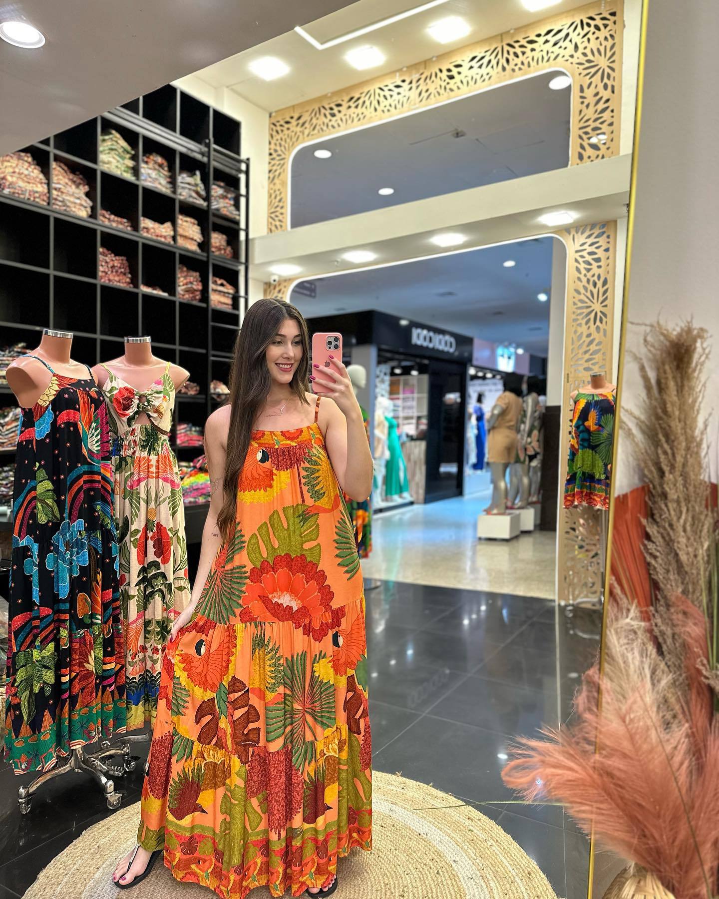 Summer Women Sexy Sleeveless Swing Printed Long Sling Dress