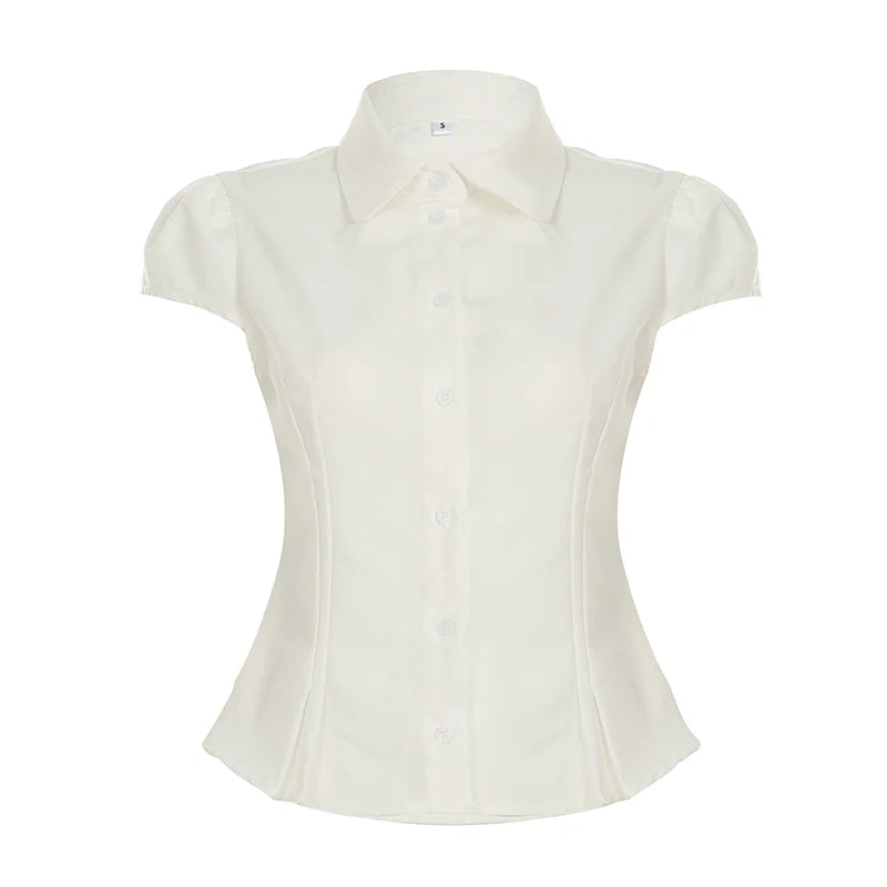 Esmee Pleated Button-Up Blouse