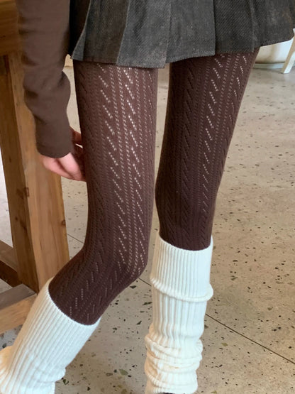 London Cozy Cable Knit Tights