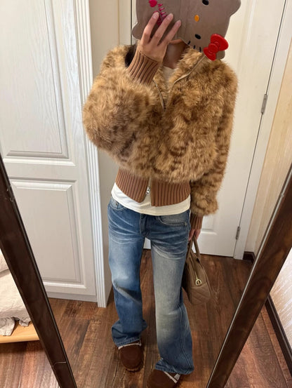 Miral Faux Fur Cropped Jacket