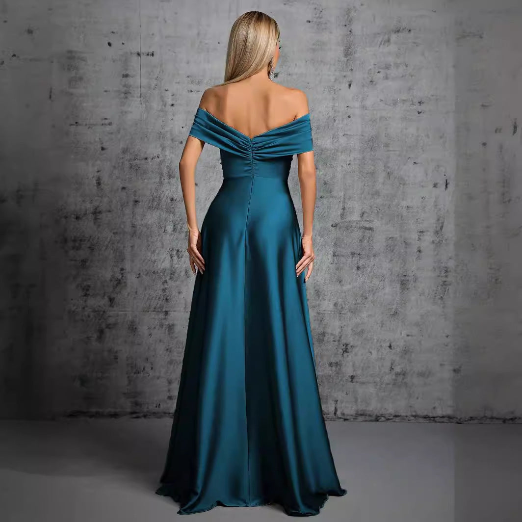 Evening Dress off Shoulder Sexy Cocktail Party Christmas Party Slimming Dress Annual Meeting Dress