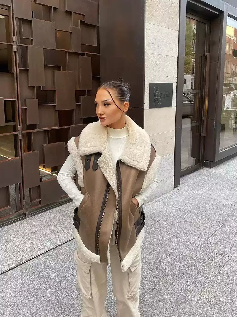 Neda Fur Vest Coat