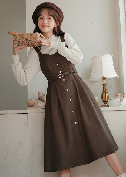 Button Up Scallop Cami Dress