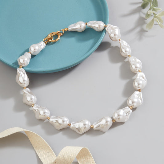 Vintage Baroque Pearl Irregular Statement Necklace