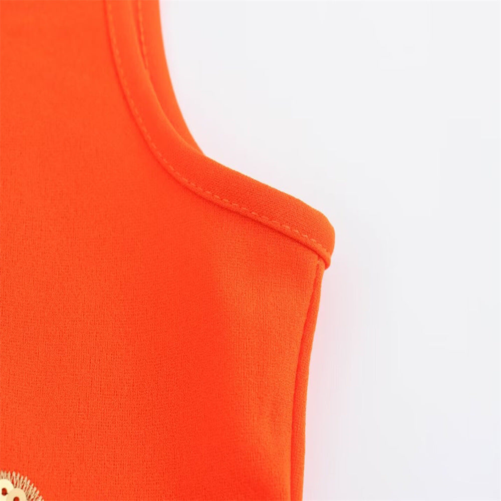 Beachside Dreams Starfish Sequin Wave Hem Stretch Tank Mini Dress