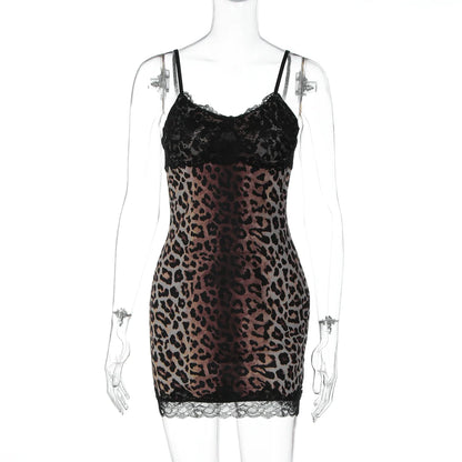 Laiyla Leopard Lace Halter Dress