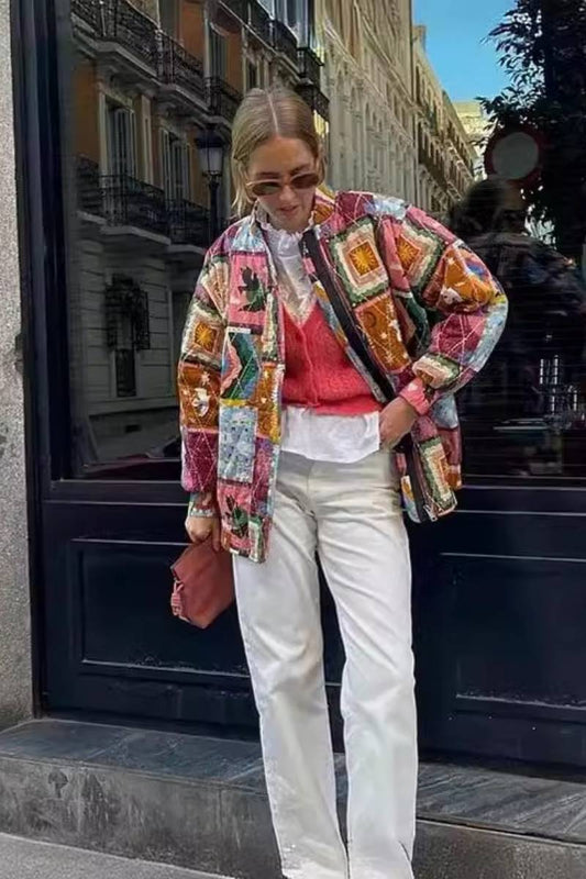 Chaqueta con estampado vintage