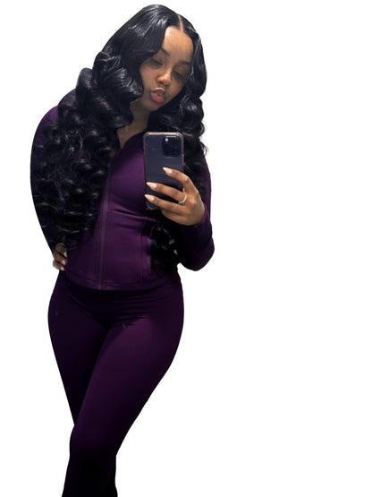 Sports Casual Women Wear Supply Sexy Tight Long Sleeve Micro Horn Two Piece Set