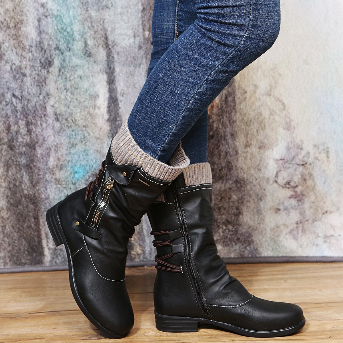 Western Vegan Smooth Ankle Boots with Heel for Women | Eco-Friendly Materials