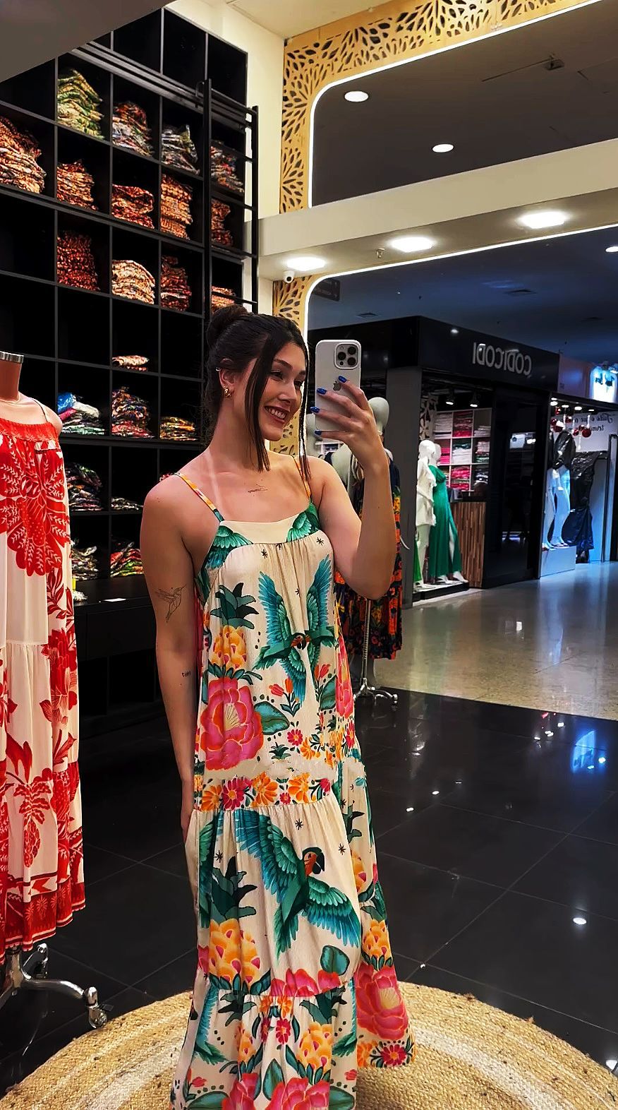 Summer Women Sexy Sleeveless Swing Printed Long Sling Dress