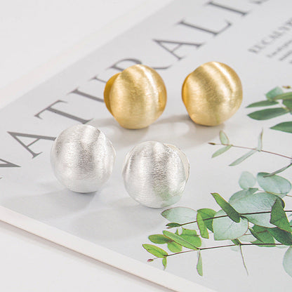 Minimalist Textured Ball Ear Cuff Earrings