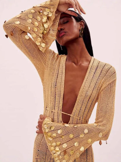 Celeste Gold Sequin Gown