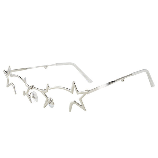 Cyber Y2K Star Shape Futuristic Glasses