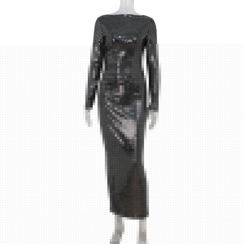 Women Sequin Design Slim Fit Graceful Tight Sexy Long Sleeve Narrow Dress Women