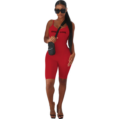 Women Site Solid Color Tight Backless Bodysuit