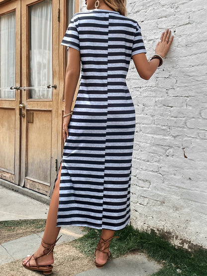 Women Loose Comfortable Striped Casual Dress