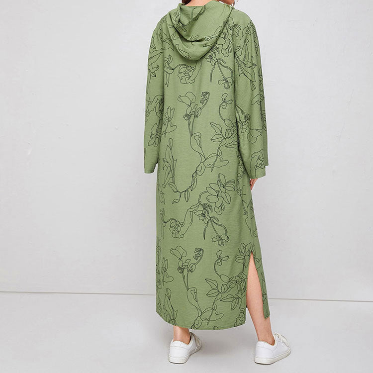 Middle East Sweater Hooded Women Dress Loose Office Socialite Dress