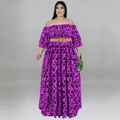 Casual Print Off Shoulder Dress