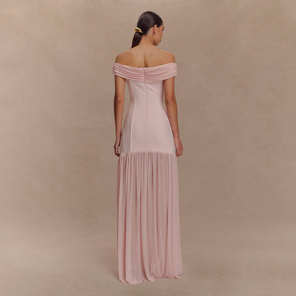 Backless Mesh Panel Midi Dress