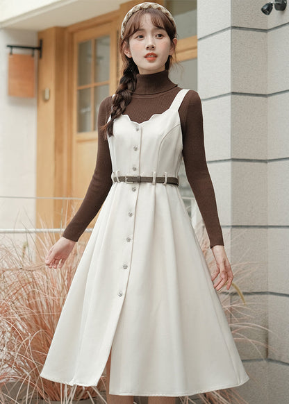 Button Up Scallop Cami Dress