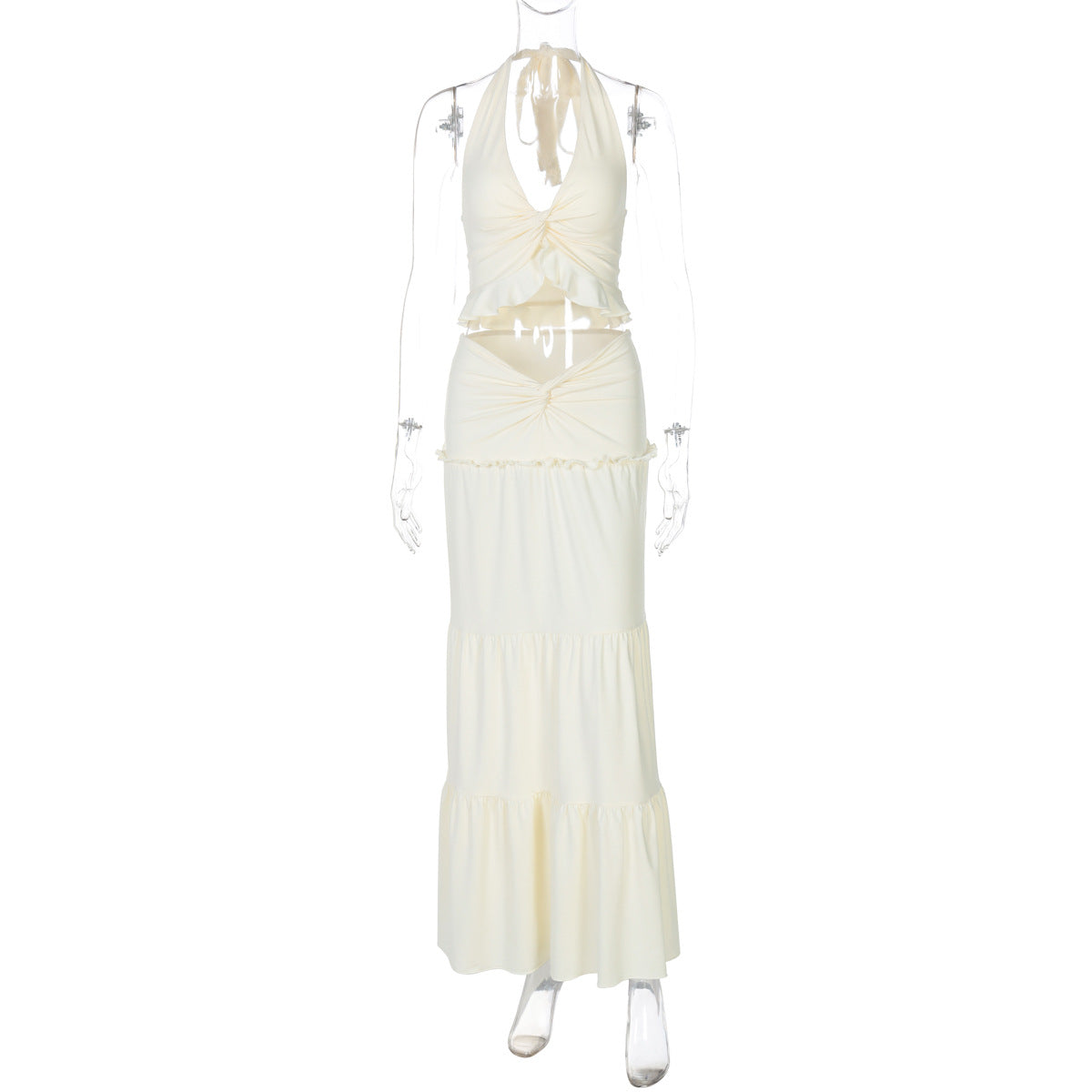 Shawna Twisted Halter Maxi Skirt Set