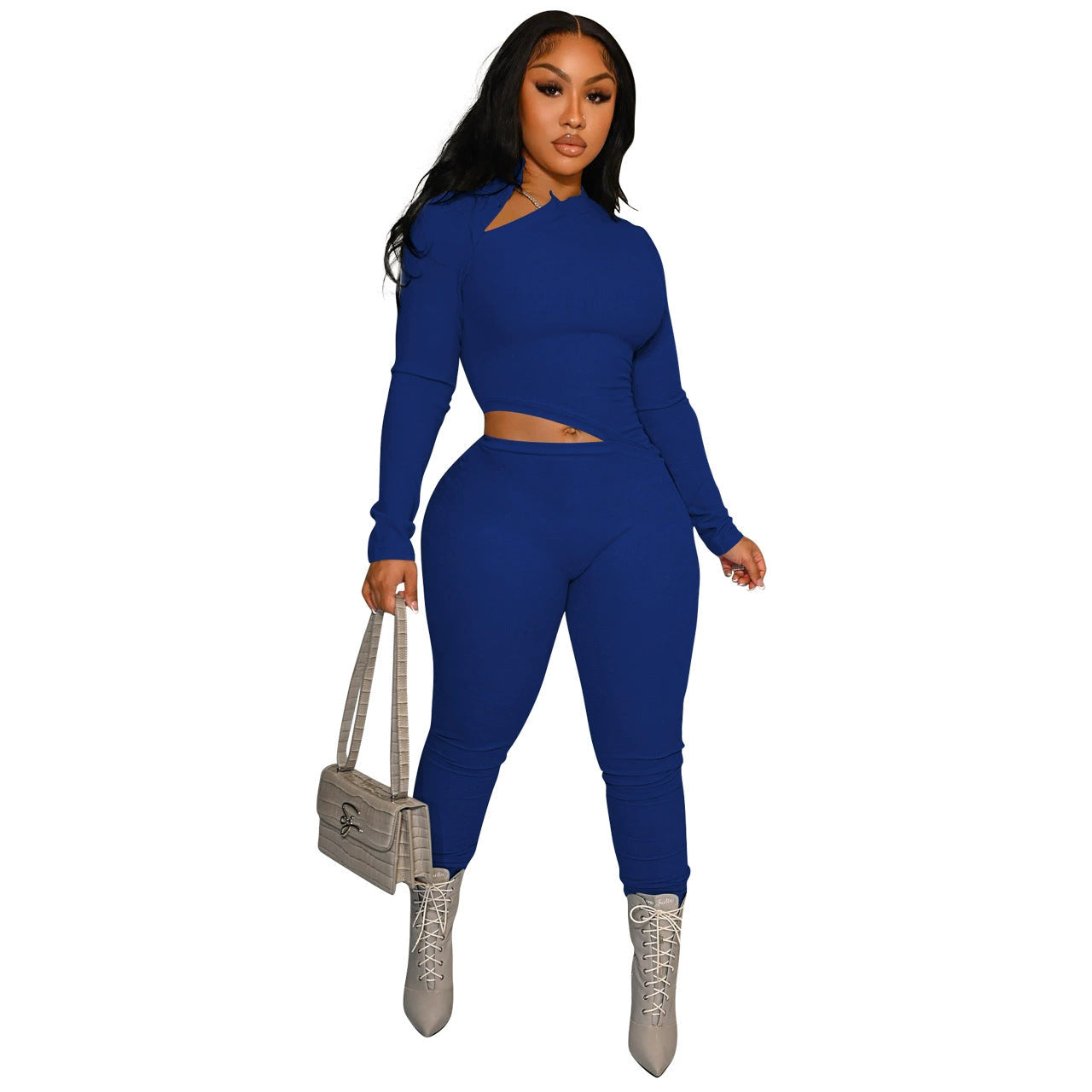Women Clothing Casual Cropped Outfit Solid Color Jumpsuit Women Clothing