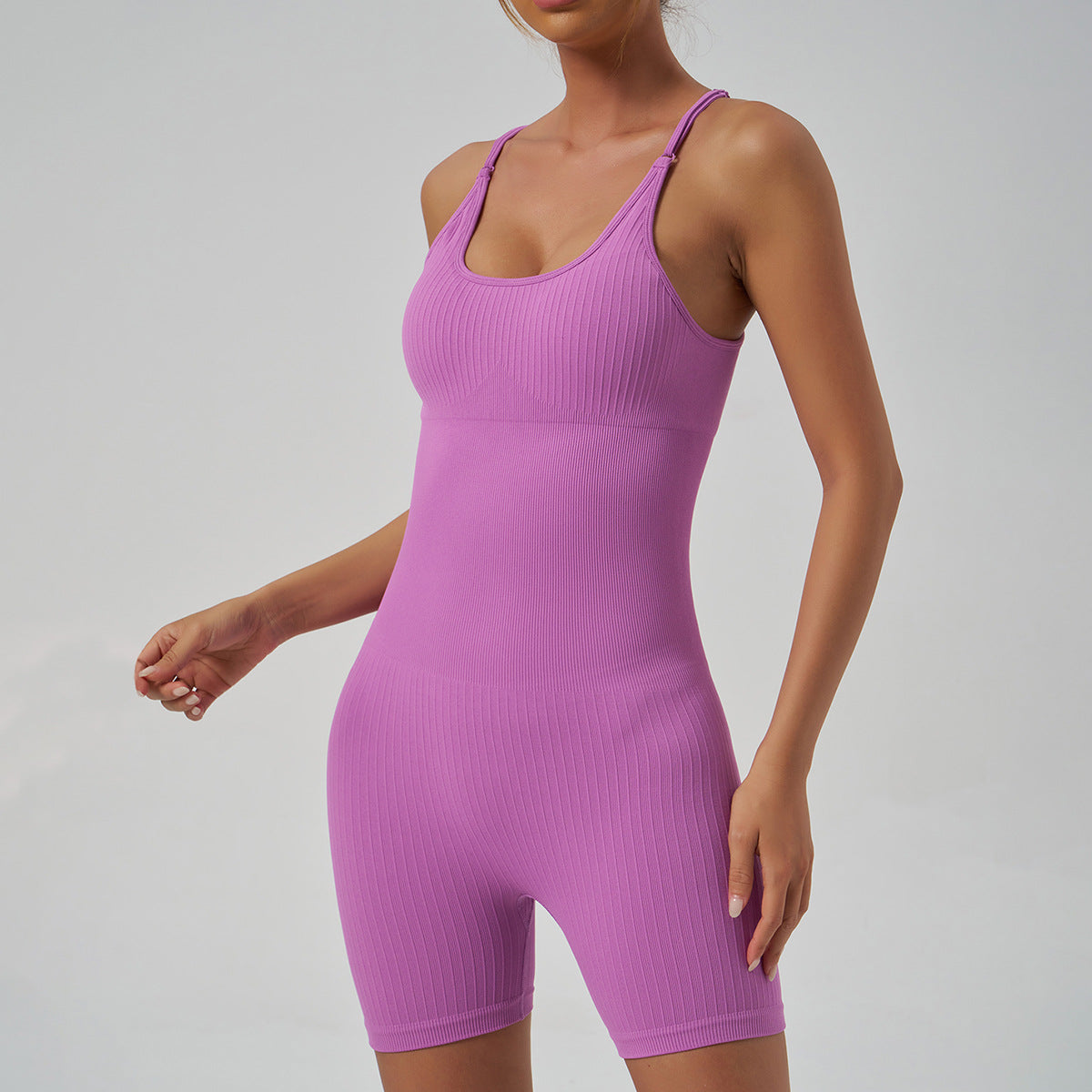 Cross Strap Yoga Jumpsuit Hip Lifting High Elastic Tight Sports Workout Clothes for Women