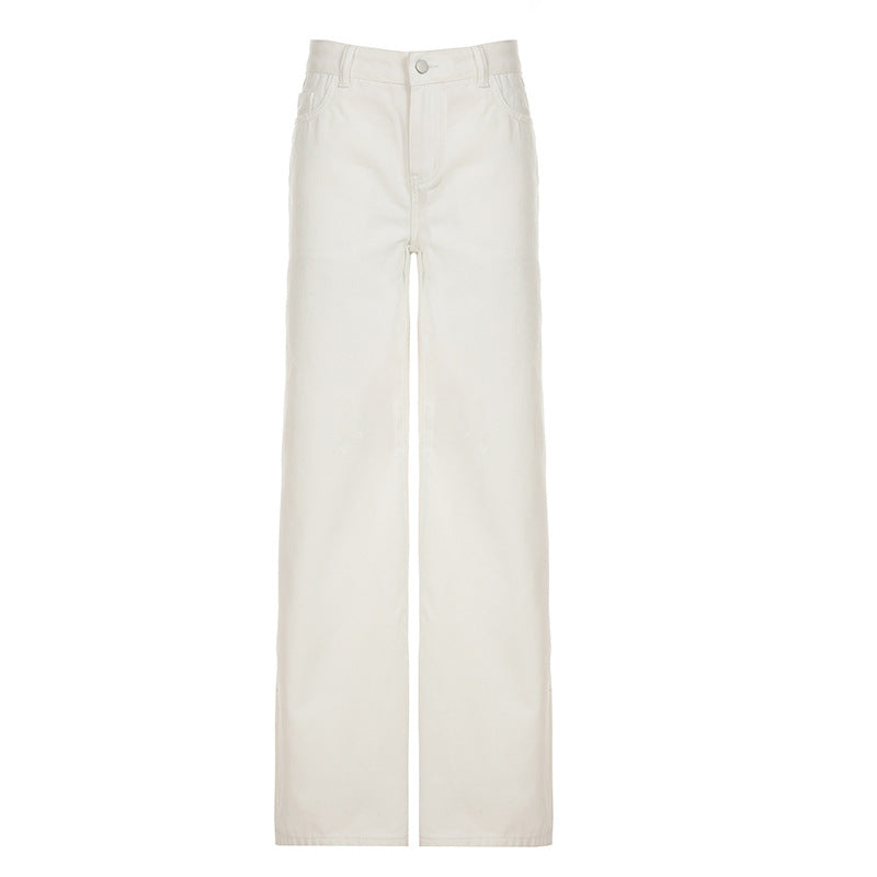 Ziah Low Waist Patchwork Wide-Leg Jeans