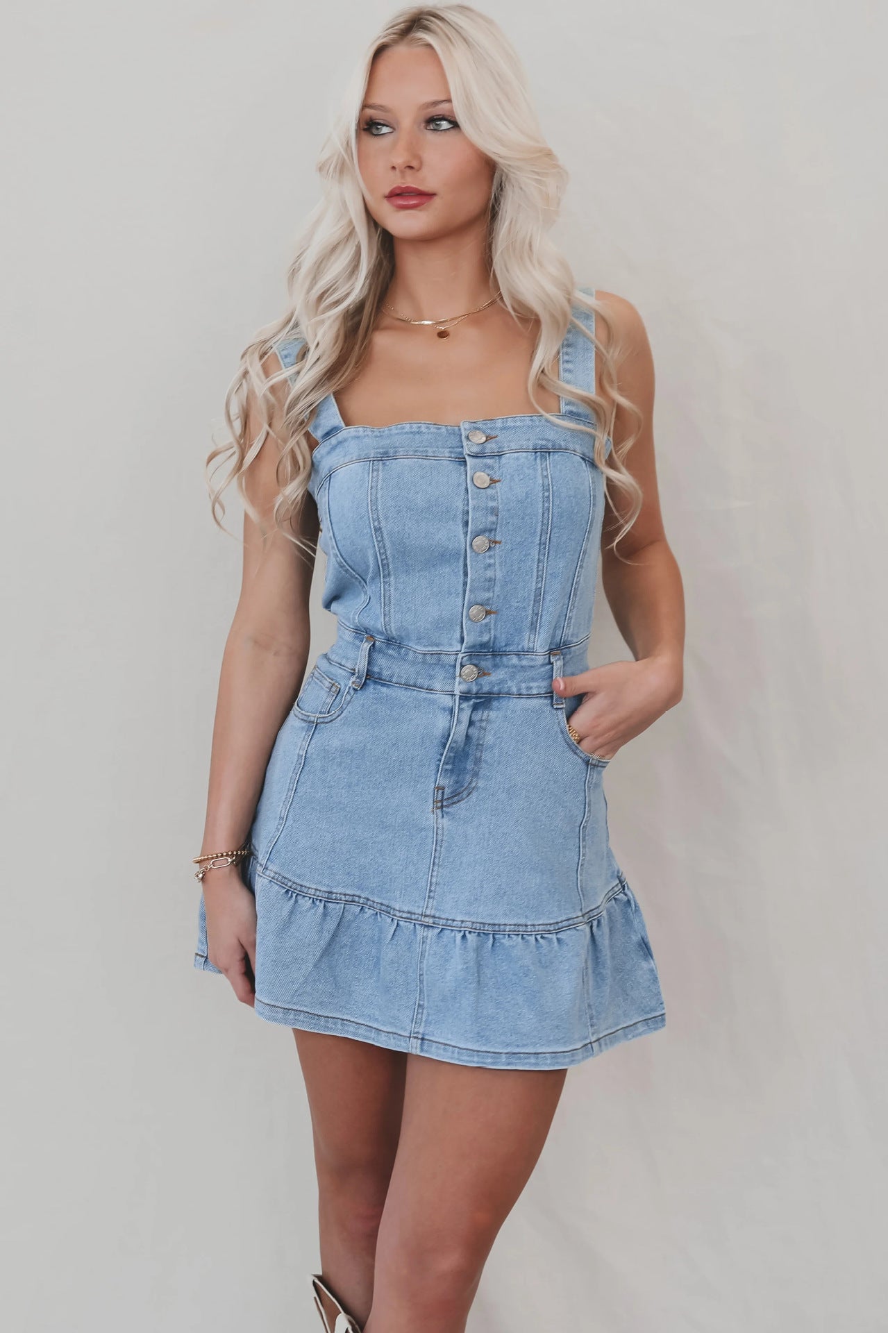 Spring Summer Office Suspenders Sexy Denim Women Dress