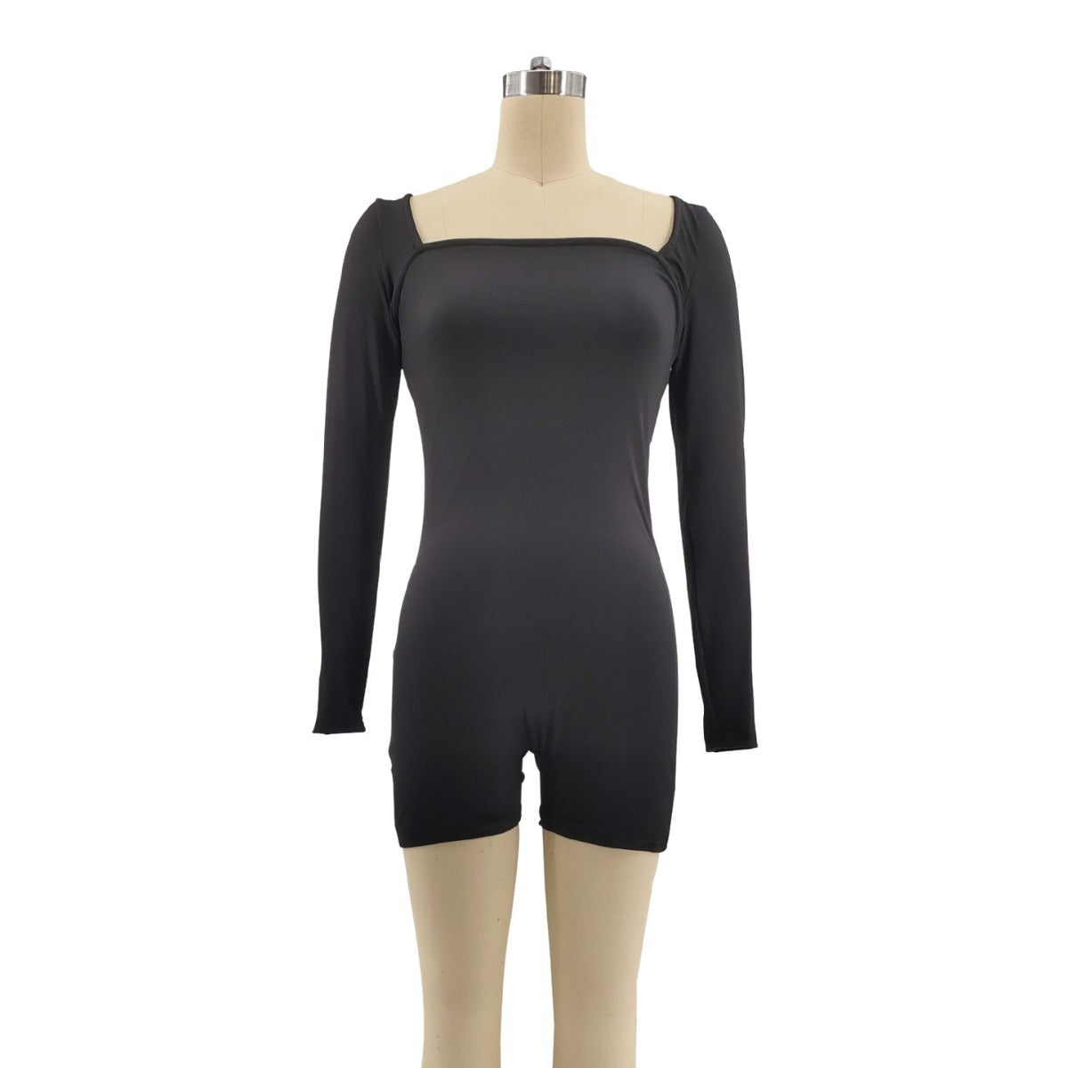 Women Clothing Pure Black Dress Women Jumpsuit Thick