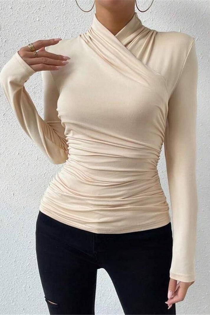 Slim Fit Versatile Pleated T-shirt