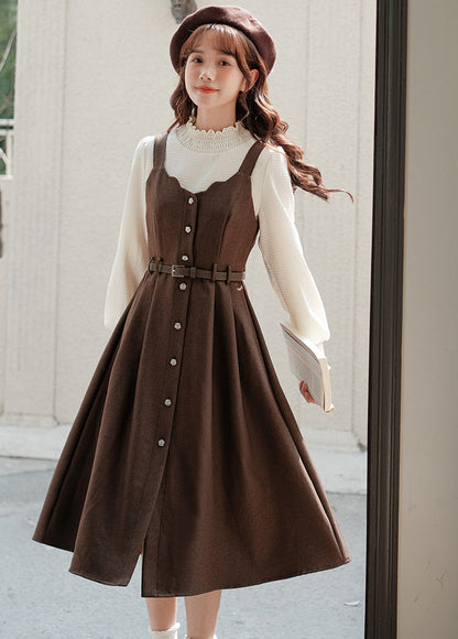 Button Up Scallop Cami Dress
