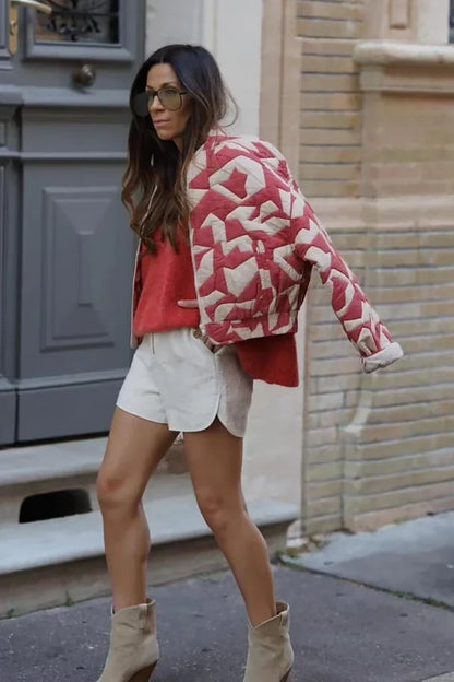 Chaqueta bomber corta con parches de Pacino